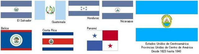 imagenes de las banderas de centroamerica con su nombre